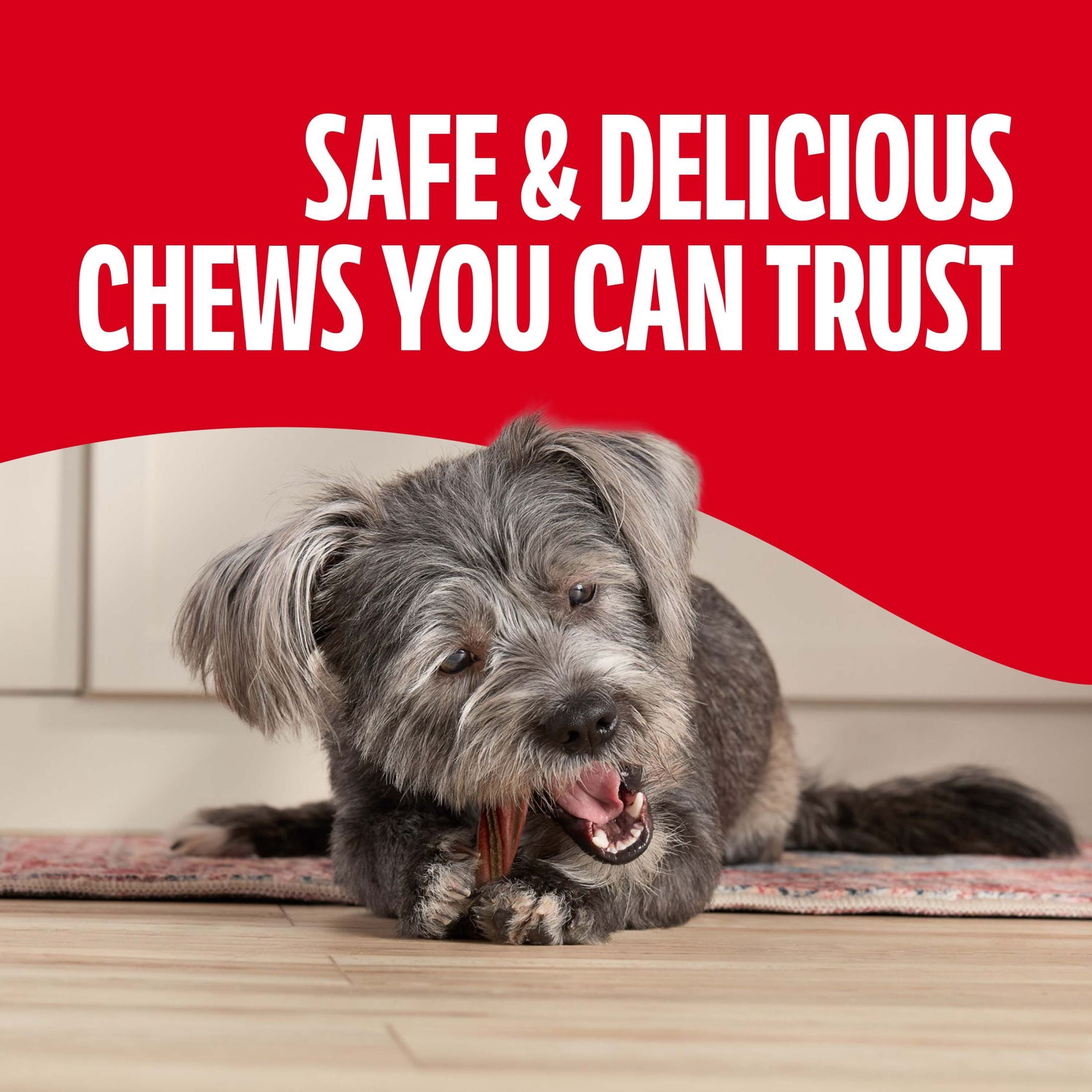 (4 pack) Milk Bone Comfort Chews, Mini Dog Chews with Unique Chewy Texture and Real Beef, 22.2 oz Bag (18 Chews)