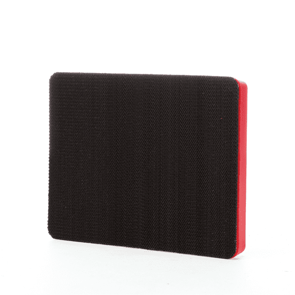 3M Hookit Pad 20433, 3 in x 4 in x 1/2 in Red Foam