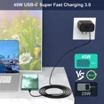 thumbnail image 2 of for Sony Xperia Pro-I ,45W USB-C Samsung Super Fast Charger Type C Charger Kit [ 1x 45W PPS Wall Charger + 2x USB C 6FT 5A Cables] - Black, 2 of 5
