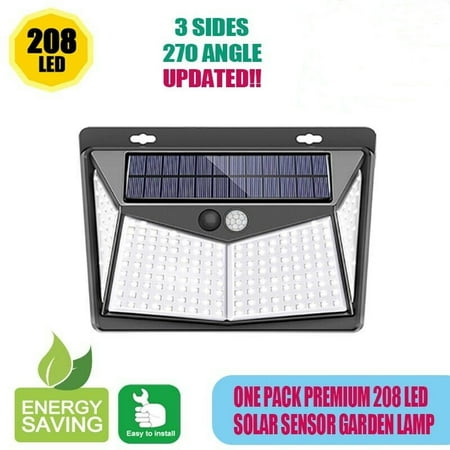 

208 LED Solar Light Outdoor Solar Lamp PIR Motion Sensor Solar Powered Sunlight Street Light for Garden Sensor Wall Light