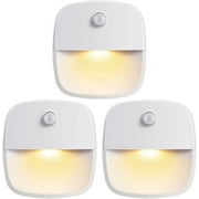 OUSITAI 3-pack Motion Sensor Light, Cordless Battery-Powered LED Night Light, Stick Anywhere Closet Lights Stair Lights, Wall Safe Lights for Hallway, Bathroom, Bedroom, Kitchen