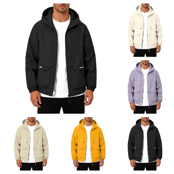 Afuyipoi Mens Ice-Silk UV-Protection Jackets,Long Sleeved Zipper Hooded Sun Protective Clothing Black XL