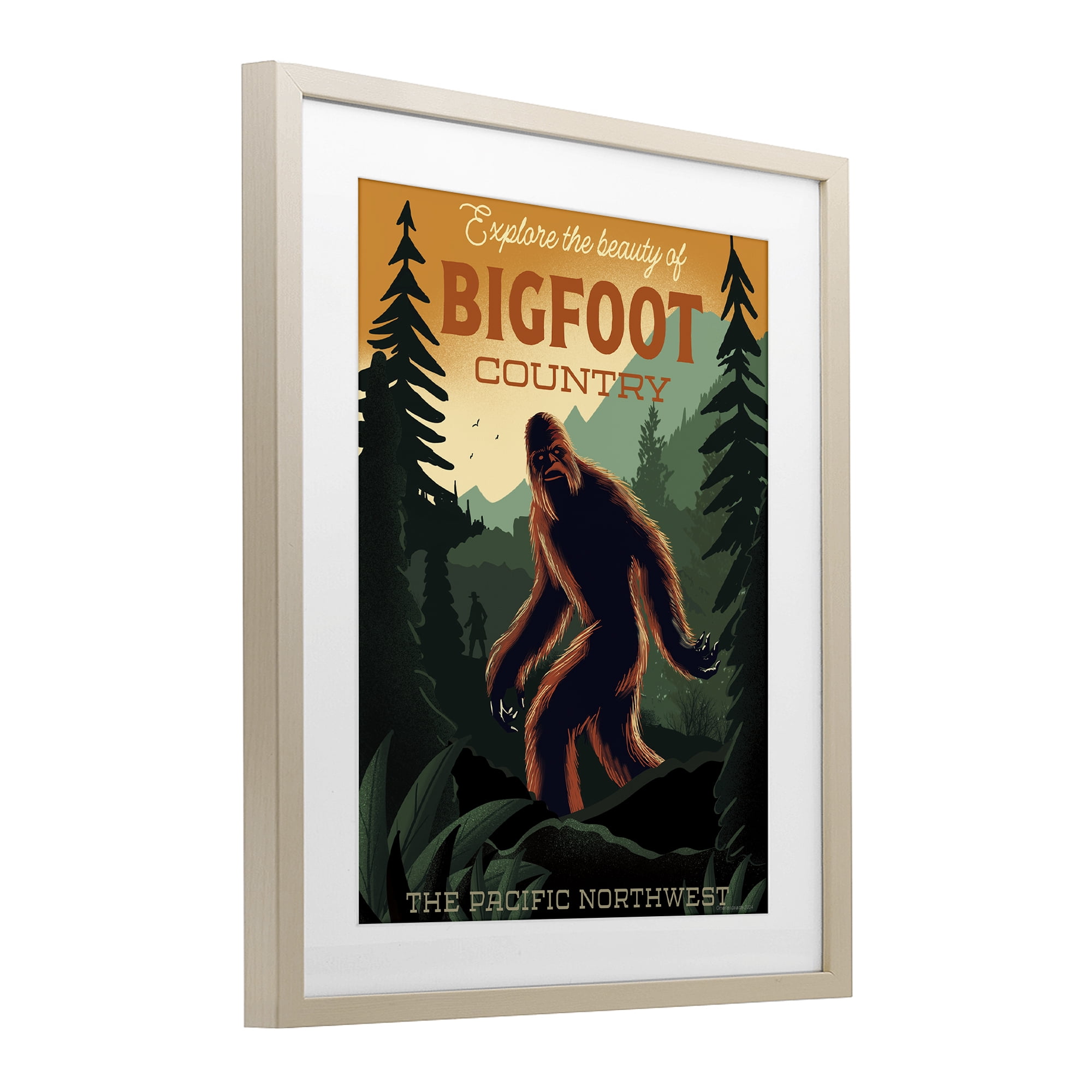 Stupell Industries Cryptid Tourism Wildlife Birch Framed Print Under Glass, design by Omar Escalante