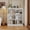 White (vertical striped paper), variant on Sunvasagoo Sturdy 6-Cube Office Bookshelf Organizer – 53" Tall Wooden Bookcase – Anti-Tip Design, Versatile Storage & Display for Home Office, Living Room, Bedroom