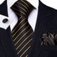 thumbnail image 4 of Set de Corbata Barry.Wang Rayas Negro Dorado en Seda Tejida, 4 of 9