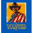 thumbnail image 2 of "Wanted" Cowboy With American Flag Adult Blue Long Sleeve Hoodie-3XL, 2 of 6