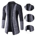 thumbnail image 3 of Sweater Patchwork Coat Men Long Sleeve Knitted Cardigan Retro Outwear, 3 of 5