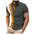thumbnail image 4 of YDLCAFD Men's Casual Shirt with Printed Lapel Buttons On The Chest Business Color Matching Versatile T Shirt, 4 of 5