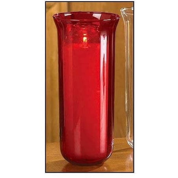 "6 Pack - Sanctuary Globe - Ruby Pot Fired Glass 10""H"