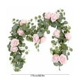 thumbnail image 4 of yulier 6FT Artificial Eucalyptus Garland, Spring Garland Faux Roses Vines Floral Garland Wedding Backdrop Indoor Outdoor Arch Wall Decoration Holiday Party Table Runner Home Mantel Decor, 4 of 6
