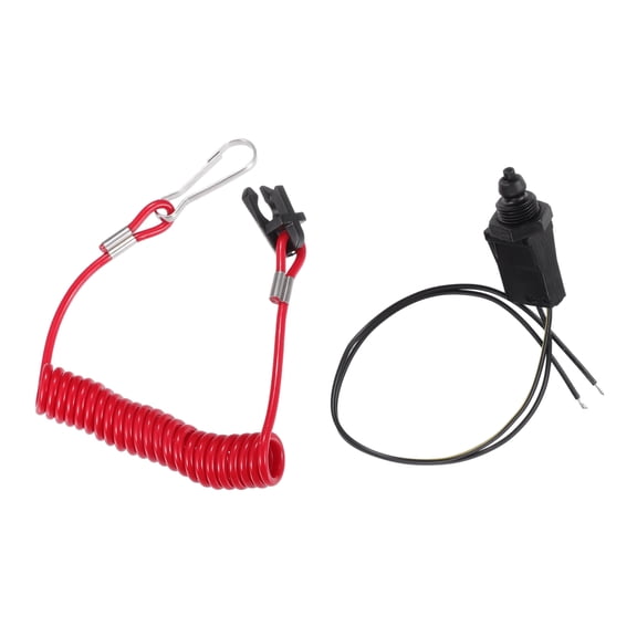 Unique Bargains 1Set Outboard Motor Safety Shut Off Switch Assembly OMC BRP Rubber Metal Black Red