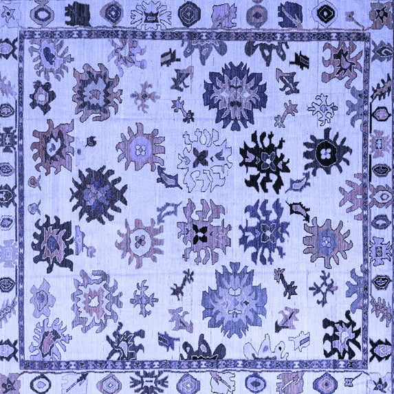 Ahgly Company Indoor Square Abstract Blue Modern Area Rugs, 3' Square