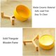 thumbnail image 4 of Cuenco elevado de cerámica para gatos, cuenco básico para perros de agua con soporte de madera antideslizante, protege el cuello para comer-amarillo, 4 of 5