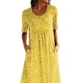 thumbnail image 3 of FASHIONWT Women Vintage Easter Printed Short Sleeve Crewneck Midi Pockets Dress, 3 of 4