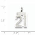 thumbnail image 2 of Sterling Silver Rhodium-plated Small Satin Number 21 Charm QPS21 (19mm x 14mm), 2 of 2