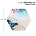 thumbnail image 3 of Balery 6 Pcs Butterfly In Blossoms Zenleather Coasters Set, Drink Table Cup Coasters For Living Room Kitchen Coffee Decor, 3 of 9