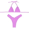 thumbnail image 5 of adviicd Tankini pour Femmes, Ensemble Bikini, Col en V, Nœud devant, Rehausseur, Deux Pièces, Violet, S, 5 of 5