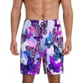 thumbnail image 2 of Rocae Flying Butterflies for Men's Soft Sleep Pajama Shorts, Waistband and Pockets, 2 of 9