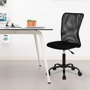 BestOffice Ergonomic Armless Office Chair with Adjustable Height, Lumbar Support for Adults(Black)