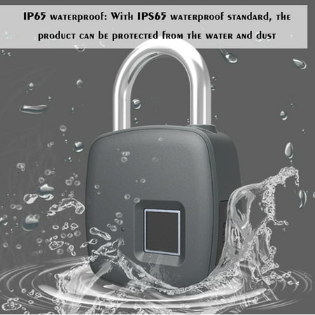 Smart Fingerprint Padlock Safe USB Charging Rechargeable Waterproof Door