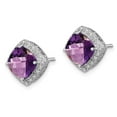 thumbnail image 2 of Primal Silver Sterling Silver Rhodium Amethyst and Diamond Earrings, 2 of 4