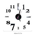 thumbnail image 2 of Reloj de pared 3D espejo extraíble autoadhesivo arte calcomanía etiqueta de la pared relojes decoración del hogar - negro kenally HA3329-01B, 2 of 6
