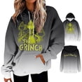 thumbnail image 1 of Sudadera de manga larga con capucha de Grinch para mujer, de algodón, con bolsillo, para mujer, color negro, talla S, 1 of 7