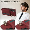 thumbnail image 6 of ShellTech Credit Card Slot Case for Samsung Galaxy A35 with Shoulder Strap,Magnetic Leather Flip Card Wallet Case Shockproof Ring Holder Kickstand Cover for Galaxy A35 5G,Red, 6 of 11