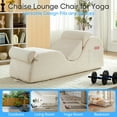 thumbnail image 6 of Puremind Yoga Chaise Lounge Chair, Corduroy Chaise Lounge for Yoga with Headrest/Waist Pad/Foot Pad/Side Pockets,Yoga Chair for Relaxation Stretching, Beige, 6 of 7