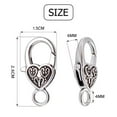 thumbnail image 3 of 20 Pieces Antique Silver Alloy Large Heart Lobster Claw Clasp Jewelry Cord End for DIY Making Necklace Bracelet, 2.6 X 1.5cm, 3 of 7