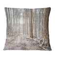 thumbnail image 2 of Designart Dense Forest in the Winter Photography - Modern Forest Throw Pillow - 16x16, 2 of 5