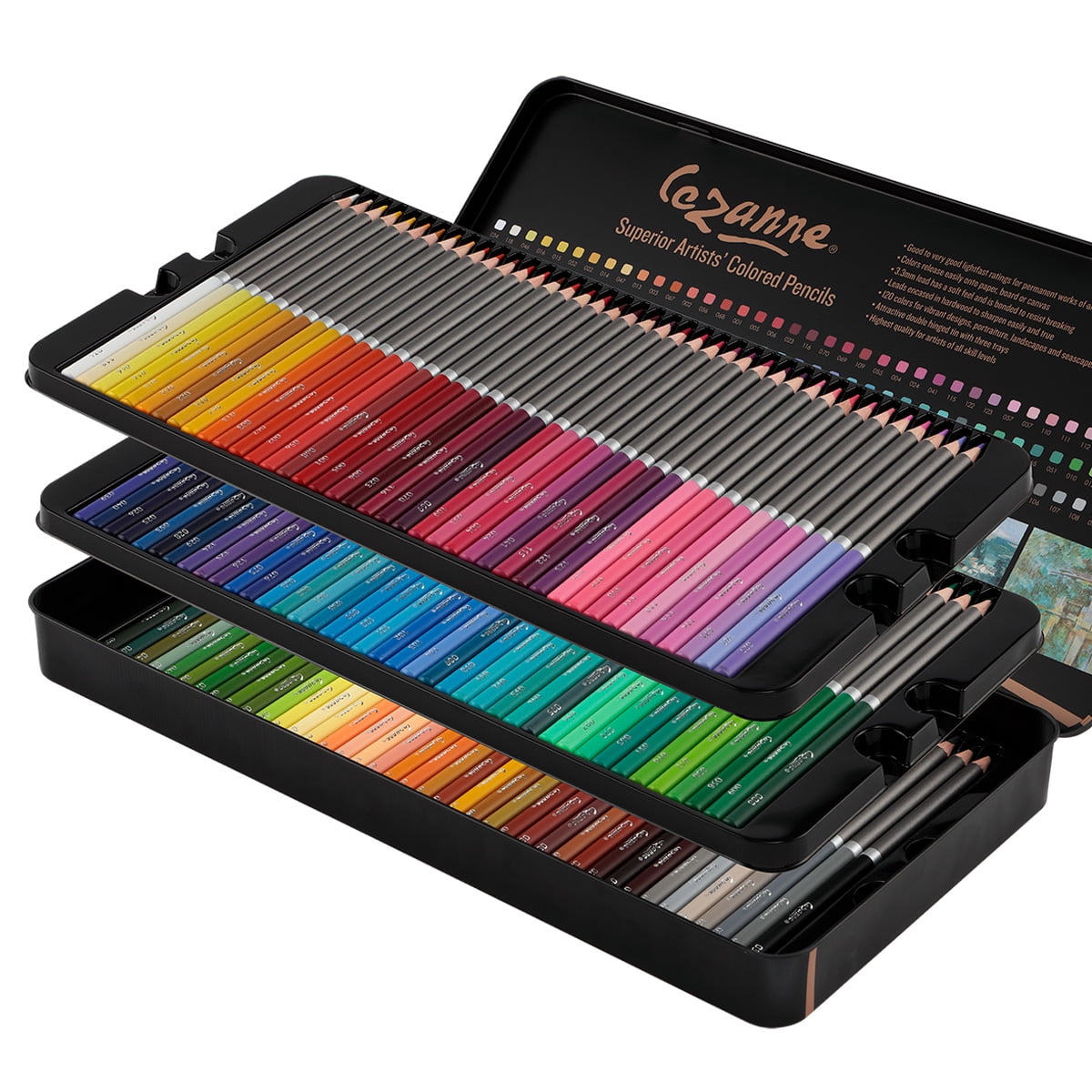 JERRY'S ARTARAMA 120 Watercolor Pencils Set with 5.5" x 8.5" 100 Sheet Ring Sketchpad - Soft Lead Colored Pencils for Adults, Professional Coloring Pencils for Adult Coloring Books and School Supplies