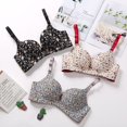 thumbnail image 4 of Ladies no steel ring gather adjustment type print seamless one piece bra sexy underwear floral push up bra underwearpangjing, 4 of 4