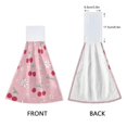 thumbnail image 3 of Yayeee Kitchen Hanging Hand Towels Set of 2 with Loop Bathroom Absorbent Tie Towel, Pink Cute Cherry Pattern, 3 of 7