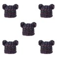 thumbnail image 2 of Minnieouse Gorro y esponjoso con bolas de pompones, tocado a la moda, gorros de buena retención de calor, hermoso regalo para niños, naranja, Naranja Púrpura Negro 5piezas Minnieouse CBP255439, 2 of 4