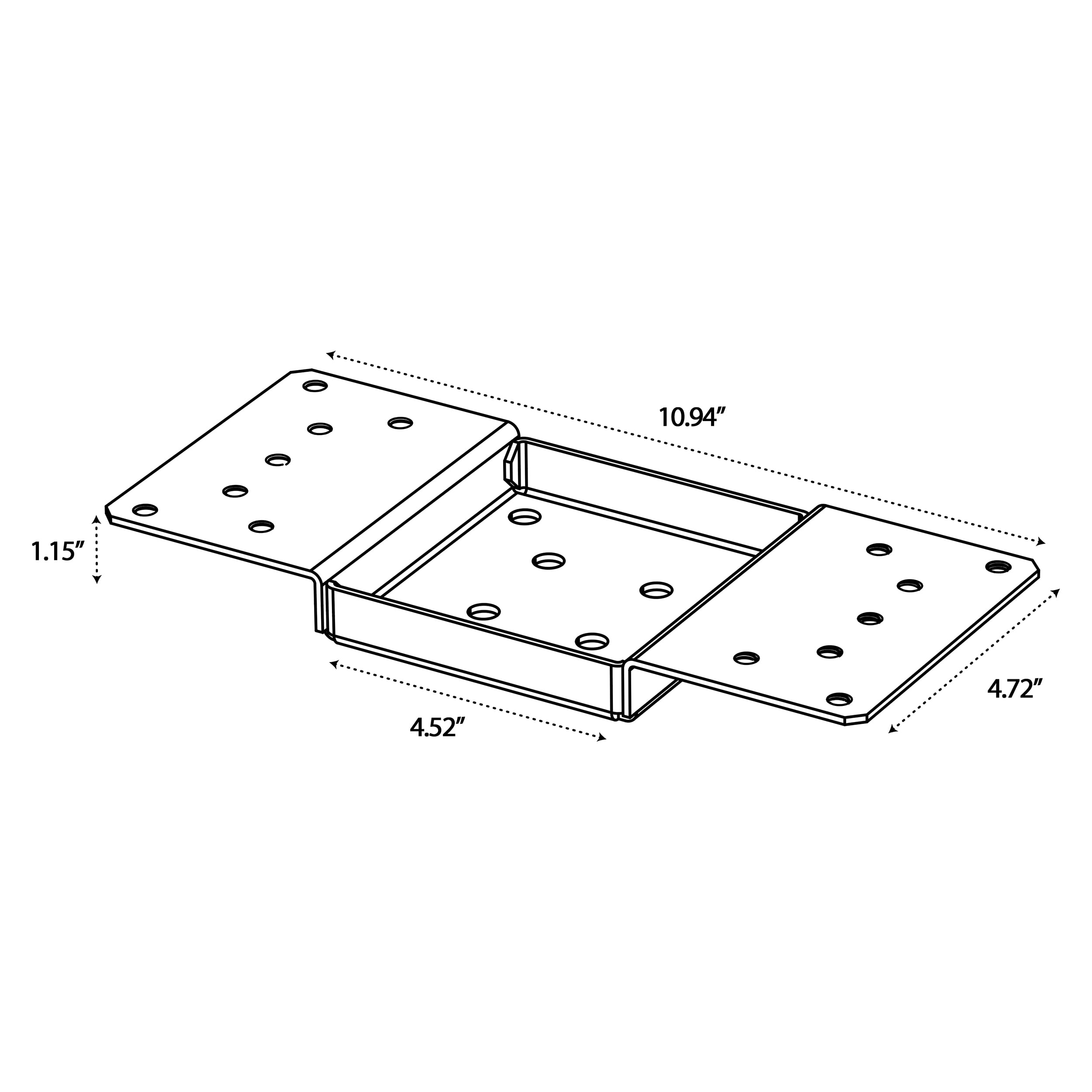 Mail Boss Universal Mailbox Adapter Plate, Black