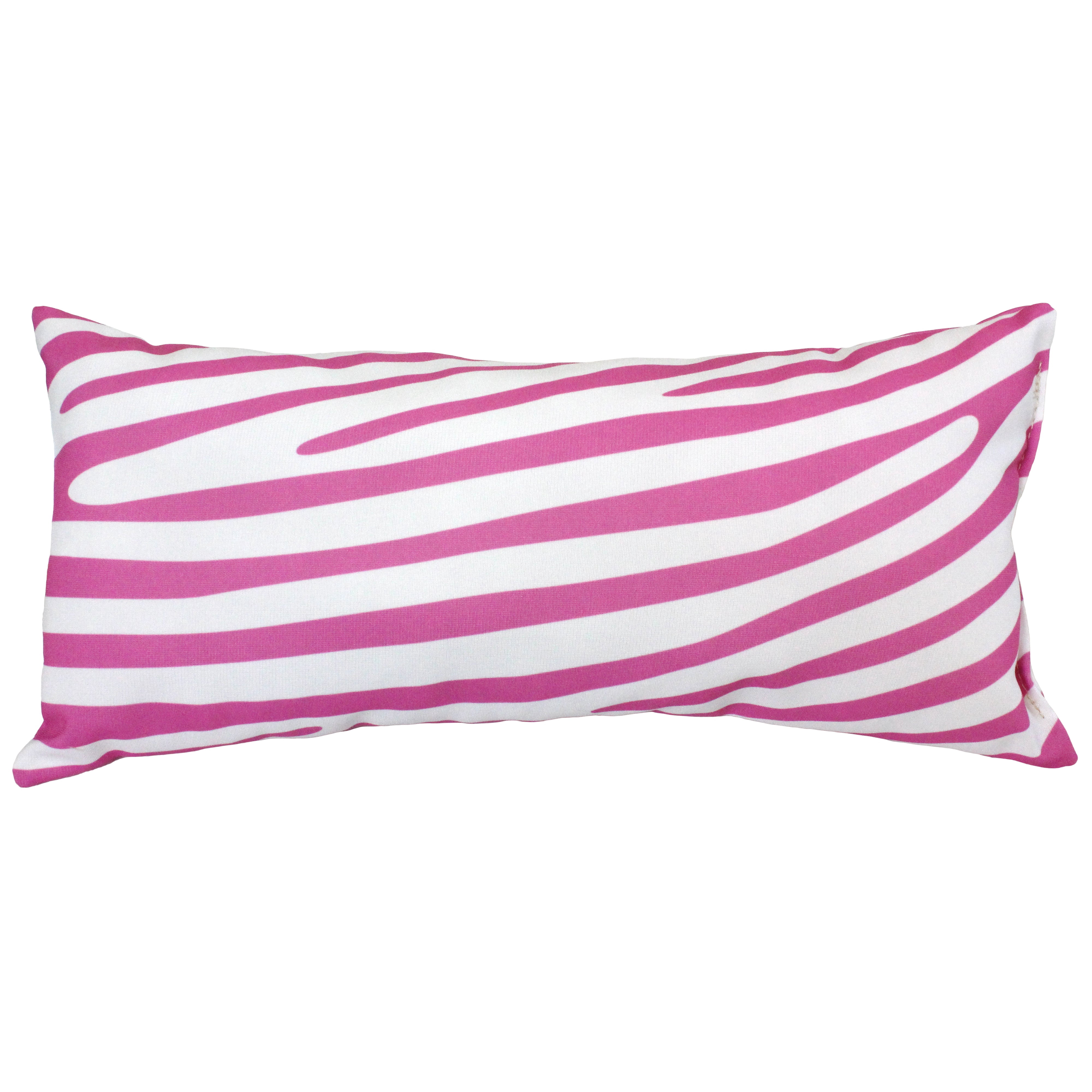 Everything Comfy Zebra Print Decorative Pillow, 16x6 Inch, Pink/White,