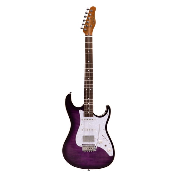 Guitarra Eléctrica con Case Serie Unique LEGGEND-PL BABILON purpura 40x9.5x106.5