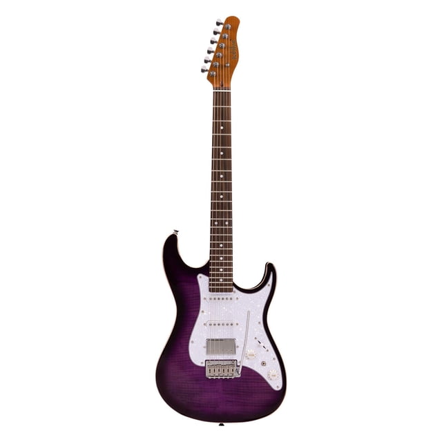 Guitarra Eléctrica con Case Serie Unique LEGGEND-PL BABILON purpura 40x9.5x106.5