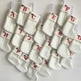 thumbnail image 4 of Vorkoi Christmas Stockings with Initials, Embroidered Letter Knit Red White Christmas Stocking, Holiday and Family StockinDg for Fireplace Christmas Holiday Party Decoration, 4 of 4