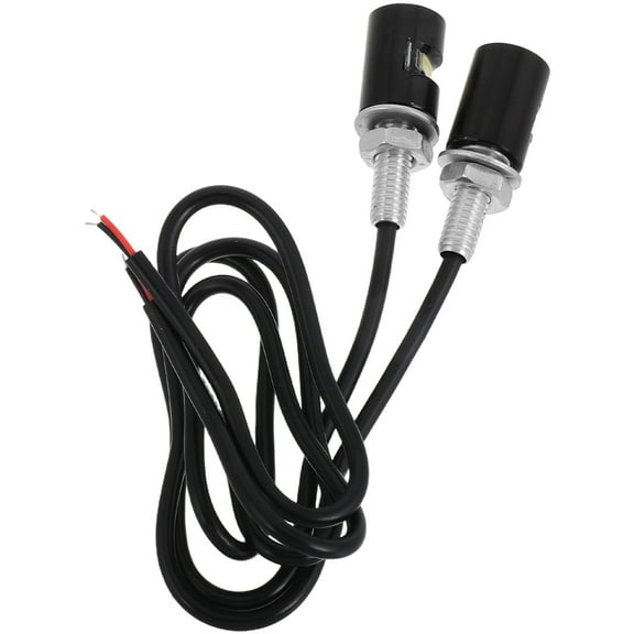 MLINS  2 Pcs Motorcycle Light Emergency License Plate Lights Flash LED Black