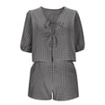 thumbnail image 4 of Censtreet Womens Pajamas 2 Piece Cotton Pjs Short Sleeve Sleepwear Set Summer Soft Pajamas Set Casual Lounge Sets, 4 of 9