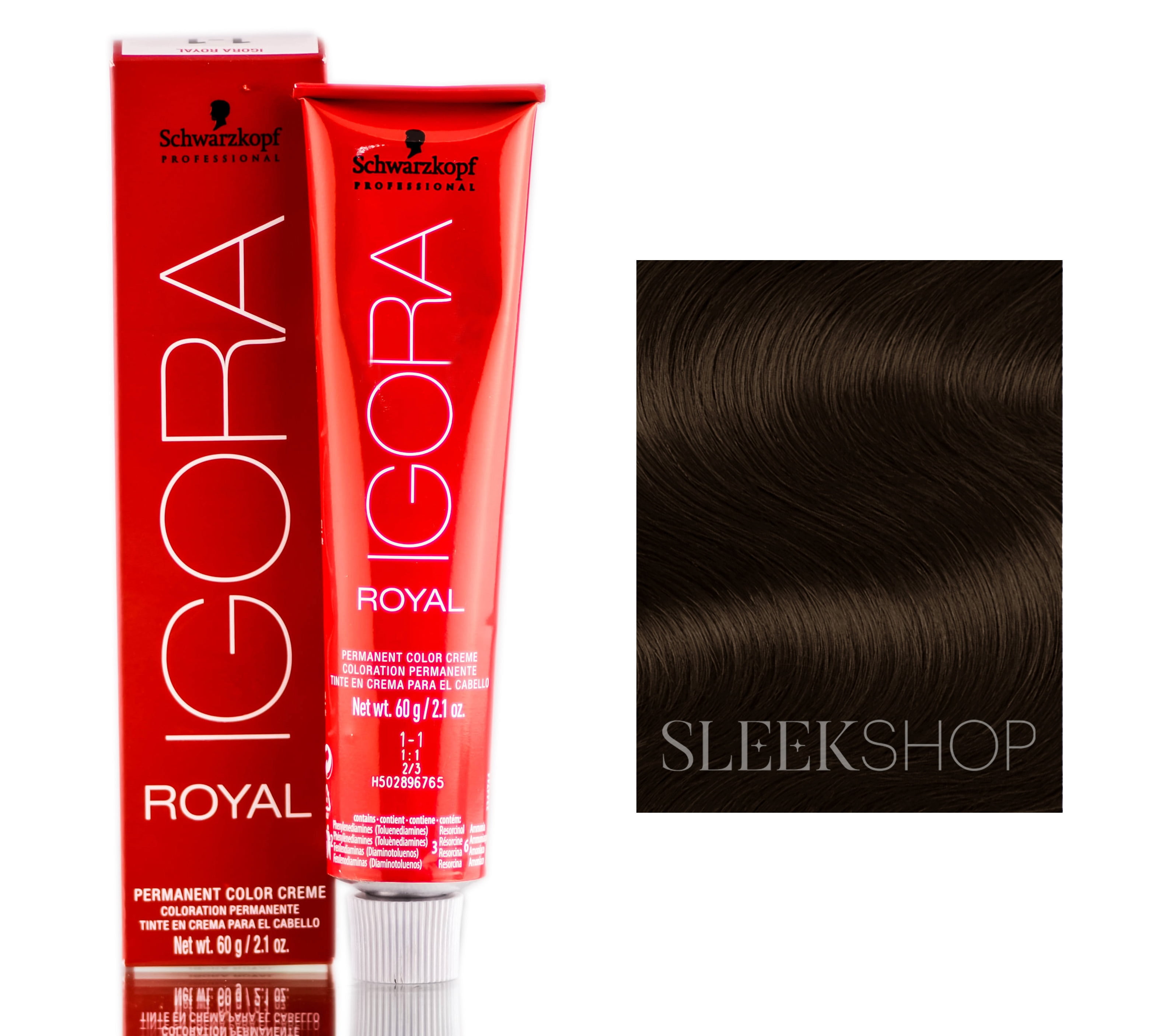 4 6 Medium Brown Chocolate Schwarzkopf Professional Igora Royal Permanent Hair Color Creme Dye 2 1 Oz Hair Pack Of 1 W Sleek Teasing Comb Walmart Com