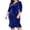 Blue, variant on Womens Plus Size Velour Midi Dress V Neck 3/4 Sleeve Ruched Ruffle Hem Bodycon Dresses Fleece Cozy Cocktail Dress