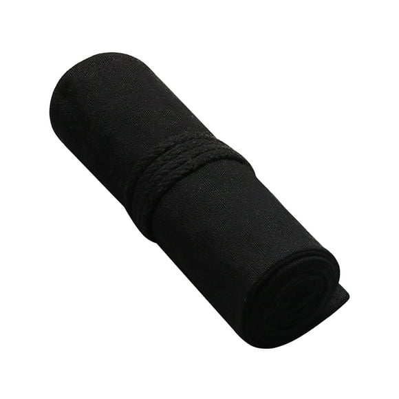 Bolso portátil para bolígrafo de lona Caja de lápices con ruedas de gran capacidad Soporte para lápices Portarrollos Organizador de almacenamiento para bolígrafo (72 ranuras-Negro)