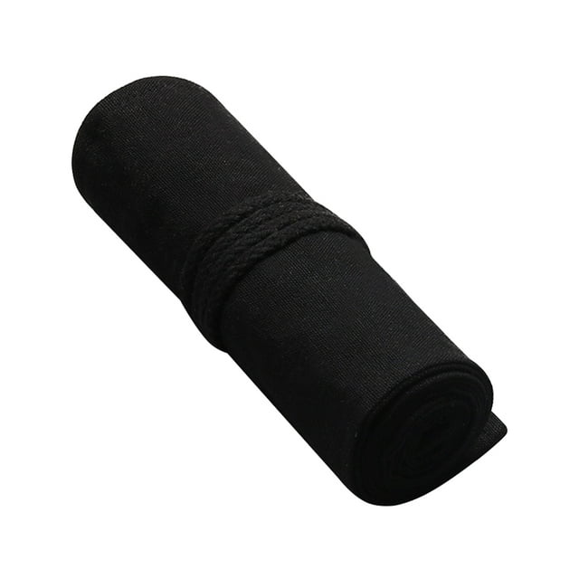 Estuche portátil de lona para lápices, de gran capacidad, con ruedas, organizador de almacenamiento (72 ranuras, negro)
