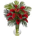 thumbnail image 1 of Nearly Natural Calla Lily & Areca Palm Silk Flower Arrangement, 1 of 1