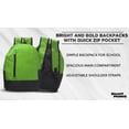 thumbnail image 3 of 6 Quick Zip Backpacks Set - Polyester, Unique features, Front Pocket, Vibrant - Green, 3 of 5