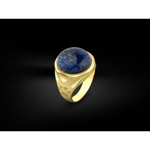 Solid gold lapis lazuli stone wolf paw men ring , Handmade celtic 18k gold Plated wedding rings, Anniversary gift, Blue stone