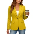 thumbnail image 4 of PFRNLF Blazers for Women Lightweight Long Sleeve Lapel Button Casual Business Suit Jackets with Pockets, 4 of 7